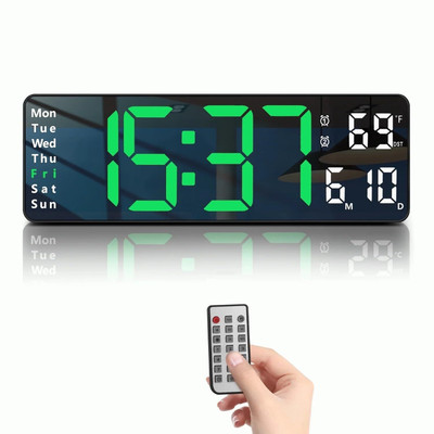 PrimeWatch Nano Glass for Digital Alarm Clock Wall Table Clock LargeDigital Clock with Remote(Pack of 1)