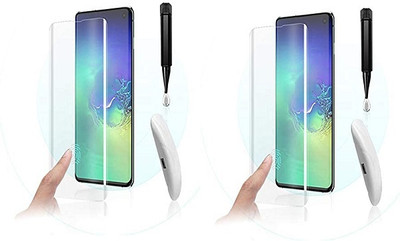 NIMMIKA ENTERPRISES Nano Glass for Samsung Galaxy S10(Complete coverage | High-quality material | Ultra-thin design | UV-curing process | Superior clarity and brightness | Enhanced touch sensitivity)(Pack of 2)