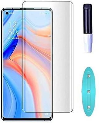 NIMMIKA ENTERPRISES Nano Glass for Oppo Reno 4 Pro(Complete coverage | High-quality material | Ultra-thin design | UV-curing process | Superior clarity and brightness | Enhanced touch sensitivity)(Pack of 1)