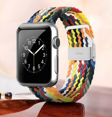 Varsha Nano Glass for Apple Watch Band Nylon Braided 38 40mm Watch Strap Replacement for iWatch, Colorful - Copy (9)(Pack of 2)