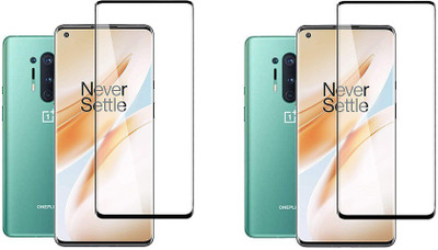 NIMMIKA ENTERPRISES Nano Glass for Advanced Black Border Tempered Glass Protector for OnePlus 8 Pro(Pack of 2)
