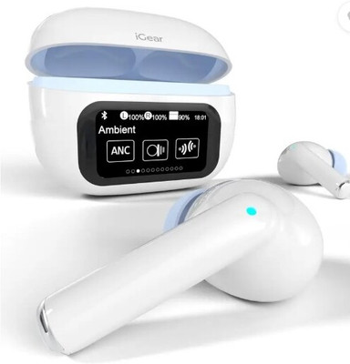 vsr Nano Glass for iGear PixelPod Screen TWS, ANC (32dB), HD Touch Display, Bluetooth (White) -3(Pack of 1)