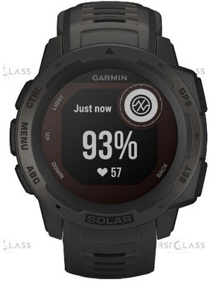 Hum Tum Nano Glass for Garmin Instinct Solar GPS Graphite Rubber Strap EX-DISPLAY O(Pack of 1)