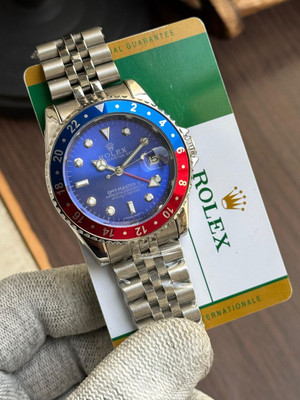 Varsha Nano Glass for Rolex GMT-Master 1White Dial Men's Watch- Stainless Steel, Silver Strap - Copy (3)(Pack of 1)
