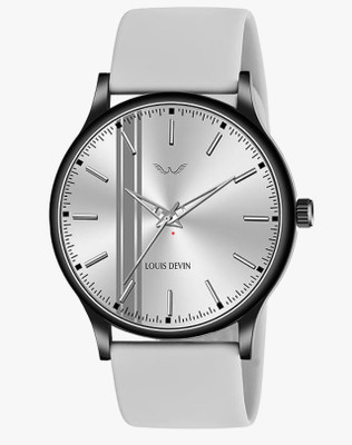 VD Enterprise Nano Glass for LOUIS DEVIN Silicone Strap Analog Wrist Watch for Men (White) LD-BK054 - Copy (4)(Pack of 1)