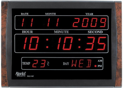 TIMEZONE Nano Glass for Quartz Digital Green Led Square Wall Clock Olc - Copy (4)(Pack of 1)