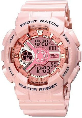 SYMPHONI Nano Glass for SKMEI Men's Digital Sports Watch, LED Square Large Face Wrist Watch with Multi-Time Zone Waterproof Stopwatch - 1828(Pack of 1)