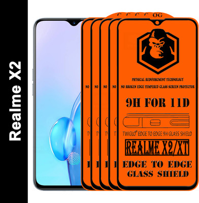 TWIGLO Edge To Edge Tempered Glass for REALME X2(Pack of 5)