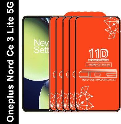 MGito Edge To Edge Tempered Glass for Oneplus Nord Ce 3 Lite 5G(Pack of 5)