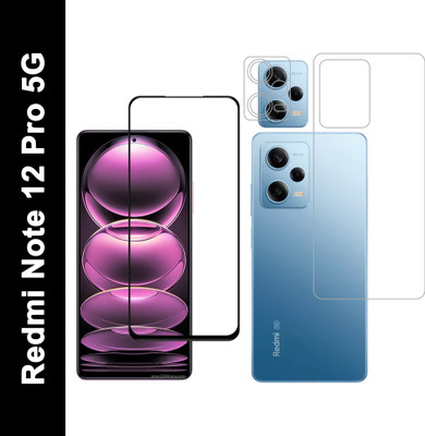 Vatsin Front and Back Tempered Glass for Redmi Note 12 Pro 5G, Redmi Note 12 Pro 5G [With Rear Camera Lens Guard](Pack of 3)