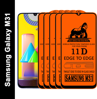 TWIGLO Edge To Edge Tempered Glass for SAMSUNG GALAXY M31(Pack of 5)