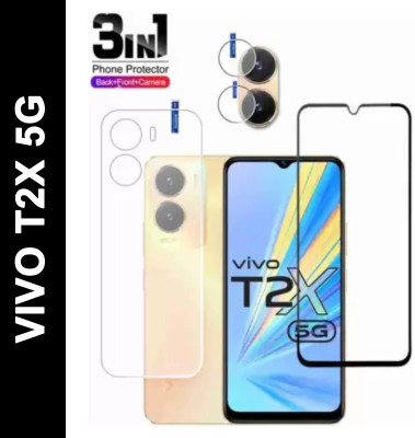 chakoor Front and Back Tempered Glass for VIVO T2X 5G(Pack of 3)