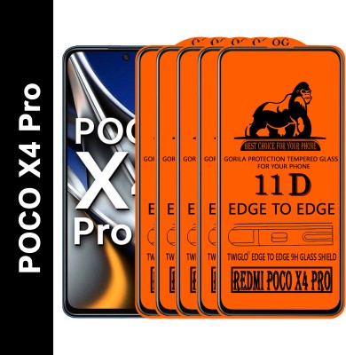 TWIGLO Edge To Edge Tempered Glass for REDMI POCO X4 PRO(Pack of 5)