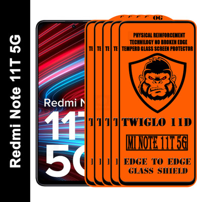 TWIGLO Edge To Edge Tempered Glass for Redmi note 11T 5G(Pack of 5)