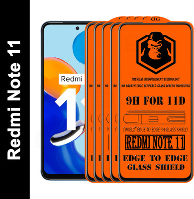 TWIGLO Edge To Edge Tempered Glass for REDMI NOTE 11(Pack of 5)