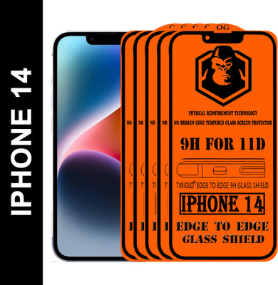 TWIGLO Edge To Edge Tempered Glass for IPHONE 14(Pack of 5)