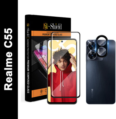 MS-Shield Edge To Edge Tempered Glass for Realme C55, With Camera Lens Protector(Pack of 1)
