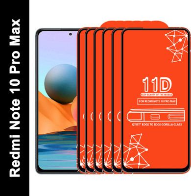Qyist Edge To Edge Tempered Glass for Redmi Note 10 Pro Max(Pack of 6)