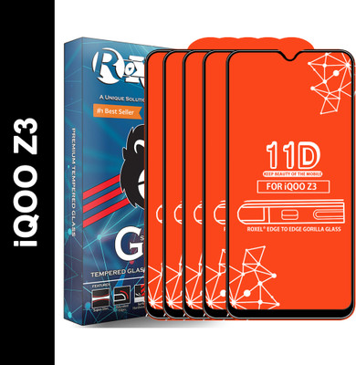 Roxel Edge To Edge Tempered Glass for Iqoo Z3(Pack of 5)