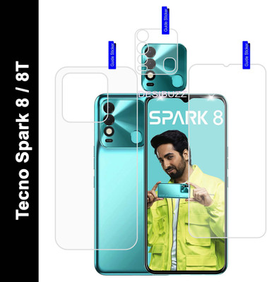 DESIBUZZ Front and Back Screen Guard for Tecno Spark 8, Tecno Spark 8T(Pack of 3)