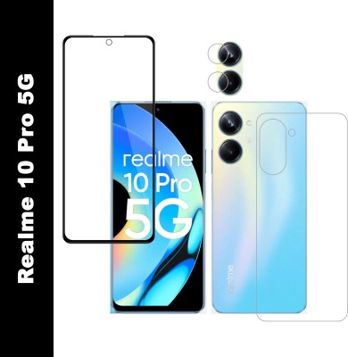 Vatsin Front and Back Tempered Glass for Realme 10 Pro 5G, Realme 10 Pro 5G [With Rear Camera Lens Guard](Pack of 3)