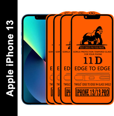 TWIGLO Edge To Edge Tempered Glass for apple IPHONE 13(Pack of 4)