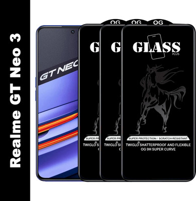 TWIGLO Edge To Edge Tempered Glass for REALME GT NEO 3(Pack of 3)