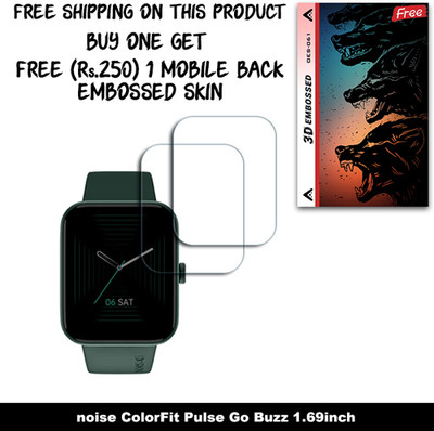 ARBAN Screen Guard for noise ColorFit Pulse Go Buzz 1.69inch (FREE 250 RUPEES 1 3D EMBOSSED SKIN FOR MOBILE BACK W2S061)(Pack of 2)