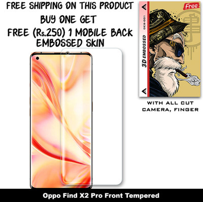 ARBAN Screen Guard for Oppo Find X2 Pro And Free 1 Mobile Back Embossed Skin With Cut FS001(Pack of 1)