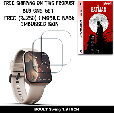 ARBAN Screen Guard for BOULT Swing 1.9 INCH WITH FREE 250 RUPEES 1 3D EMBOSSED SKIN FOR MOBILE BACK W2S034(Pack of 2)