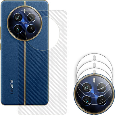 SOMTONE Screen Guard for Realme 12 Pro Plus 5G Camera Lens Glass Protector | Anti-Scratch | Edge to Edge Full Coverage | 9H Hardness (BACK CARBON FIBER SKIN + CAMERA LENS PROTECTOR)(Pack of 3)
