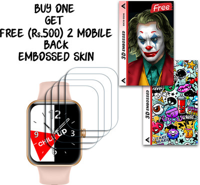 SOMTONE Screen Guard for crossbeats Ignite LYT Max 1.9 inch WITH FREE 500 RUPEES 2 3D EMBOSSED SKIN FOR MOBILE BACK S026(Pack of 4)