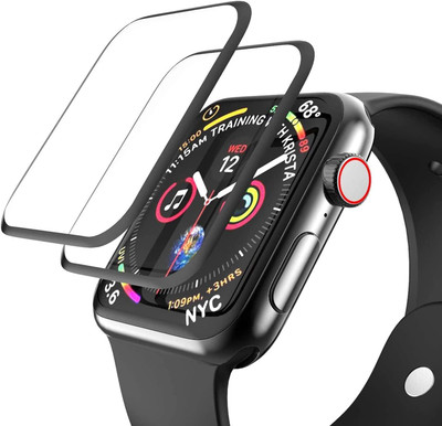 Maxboost Screen Guard for Apple Watch 4/ Watch 5/ Watch 6/ Watch SE (44mm) Smart Watch Protector Flexible PMMA, 3D Curved Border Anti-Scratch Screen Guard Film(Pack of 2)