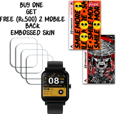 ARBAN Screen Guard for Maxima Max Pro X1 Smartwatch 1.4 inch WITH FREE 500 RUPEES 2 3D EMBOSSED SKIN FOR MOBILE BACK S172(Pack of 4)