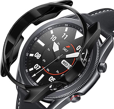 KAZUKI Screen Guard for Samsung Galaxy Watch 3 41mm Electroplating Hollow Half-pack TPU Protective Case (Black)(Pack of 1)
