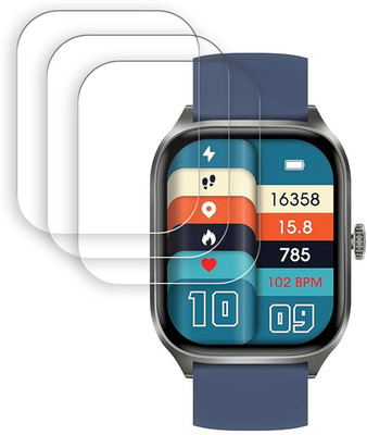 SOMTONE Edge To Edge Screen Guard for TIMEX iConnect Calling Max 2.01 inch Screen Protector | Anti-Scratch | Edge to Edge Full Coverage | 9H Hardness | Screen Guard for Smartwatch(Pack of 3)