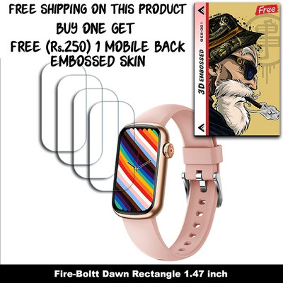 ARBAN Screen Guard for Fire-Boltt Dawn Rectangle 1.47 inch SMARTWACH SCREEN GUARD WITH FREE 250 RUPEES 1 3D EMBOSSED SKIN FOR MOBILE BACK W4S001(Pack of 4)
