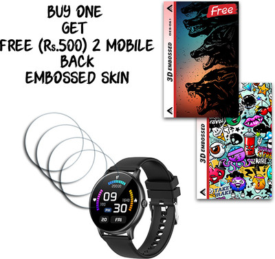 SOMTONE Screen Guard for Fire-Boltt Phoenix SmartWatch 1.3 inch WITH FREE 500 RUPEES 2 3D EMBOSSED SKIN FOR MOBILE BACK S061(Pack of 4)