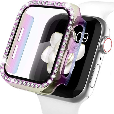 KAZUKI Screen Guard for 44mm Apple Watch Series SE 2 / 6 / SE / 5 / 4 44mm Diamond Rhinestone Protection Case (Colorful)(Pack of 1)