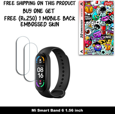 ARBAN Screen Guard for Mi Smart Band 6 1.56 inch (FREE 250 RUPEES 1 3D EMBOSSED SKIN FOR MOBILE BACK W2S039)(Pack of 2)