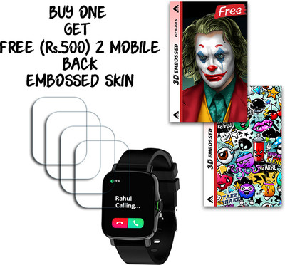ARBAN Screen Guard for Maxima Max Pro X6 Smartwatch 1.7 inch WITH FREE 500 RUPEES 2 3D EMBOSSED SKIN FOR MOBILE BACK S026(Pack of 4)