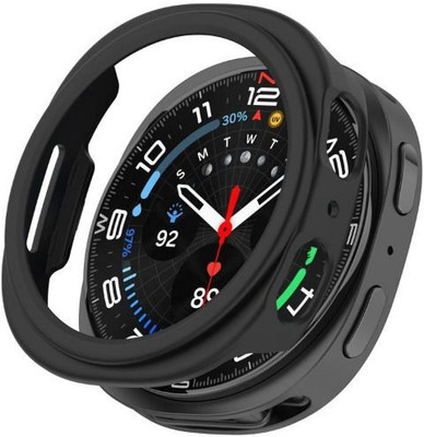 KAZUKI Screen Guard for Sansung Galaxy Watch 8 40mm Half Pack Hollow PC Watch Protective Case (Black)(Pack of 1)