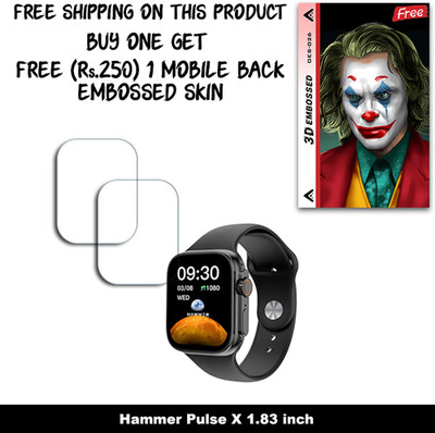 ARBAN Screen Guard for Hammer Pulse X 1.83 inch WITH FREE 250 RUPEES 1 3D EMBOSSED SKIN FOR MOBILE BACK W2S026(Pack of 2)