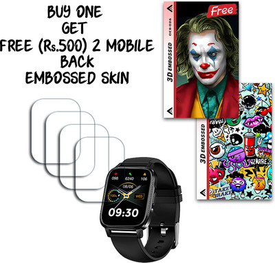 SOMTONE Screen Guard for Maxima Max Pro X5 Smartwatch 1.7 inch WITH FREE 500 RUPEES 2 3D EMBOSSED SKIN FOR MOBILE BACK S026(Pack of 4)