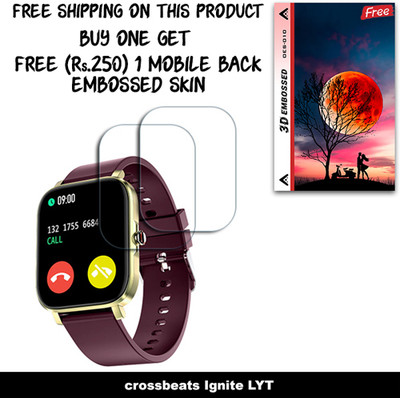SOMTONE Screen Guard for crossbeats Ignite LYT WITH FREE 250 RUPEES 1 3D EMBOSSED SKIN FOR MOBILE BACK W2S010(Pack of 2)