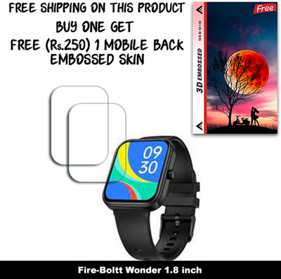 ARBAN Screen Guard for Fire-Boltt Wonder 1.8 inch WITH FREE 250 RUPEES 1 3D EMBOSSED SKIN FOR MOBILE BACK W2S010(Pack of 2)