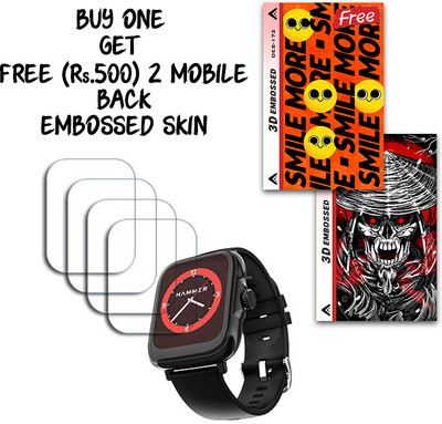 ARBAN Screen Guard for Hammer Ace 4.0 SmartWatch 1.85 inch WITH FREE 500 RUPEES 2 3D EMBOSSED SKIN FOR MOBILE BACK S172(Pack of 4)