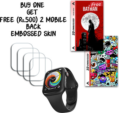 ARBAN Screen Guard for Hammer Pulse Ace 2.0 Smartwatch 1.83inch WITH FREE 500 RUPEES 2 3D EMBOSSED SKIN FOR MOBILE BACK S034(Pack of 4)