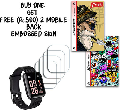 SOMTONE Screen Guard for ID116 Smartwatch 10mm WITH FREE 500 RUPEES 2 3D EMBOSSED SKIN FOR MOBILE BACK S001(Pack of 4)