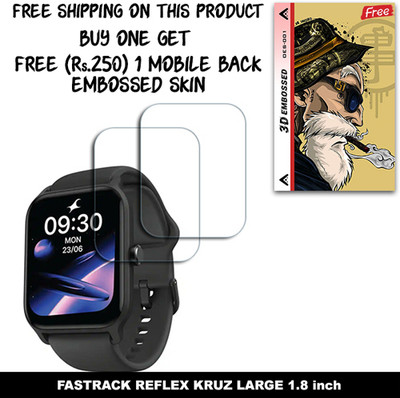 ARBAN Screen Guard for FASTRACK REFLEX KRUZ LARGE 1.8 inch WITH FREE 250 RUPEES 1 3D EMBOSSED SKIN FOR MOBILE BACK W2S001(Pack of 2)